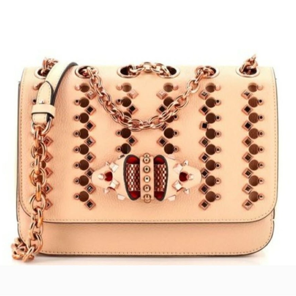 Christian Louboutin Beige Crossbody Bag with Gold Accents